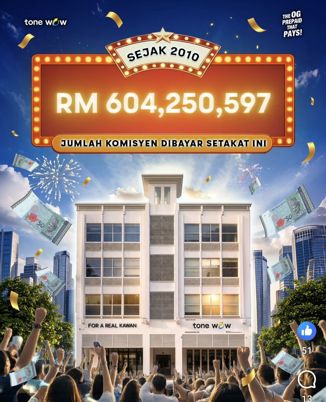 Jumlah komisyen Tone Wow dibayar RM604 juta sejak 2010 — bukti sistem berfungsi